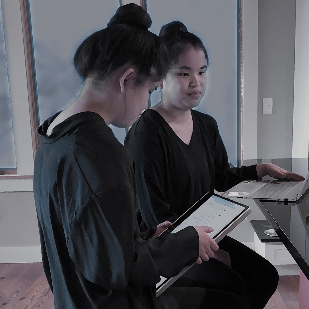 Two Girls at Study