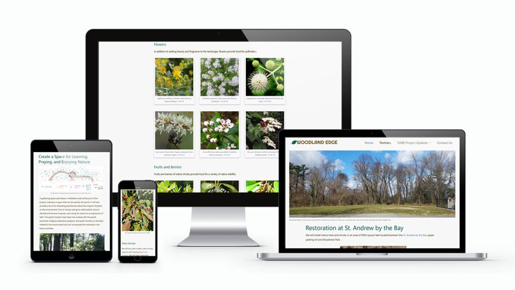 conservation landscape website on multiple devices